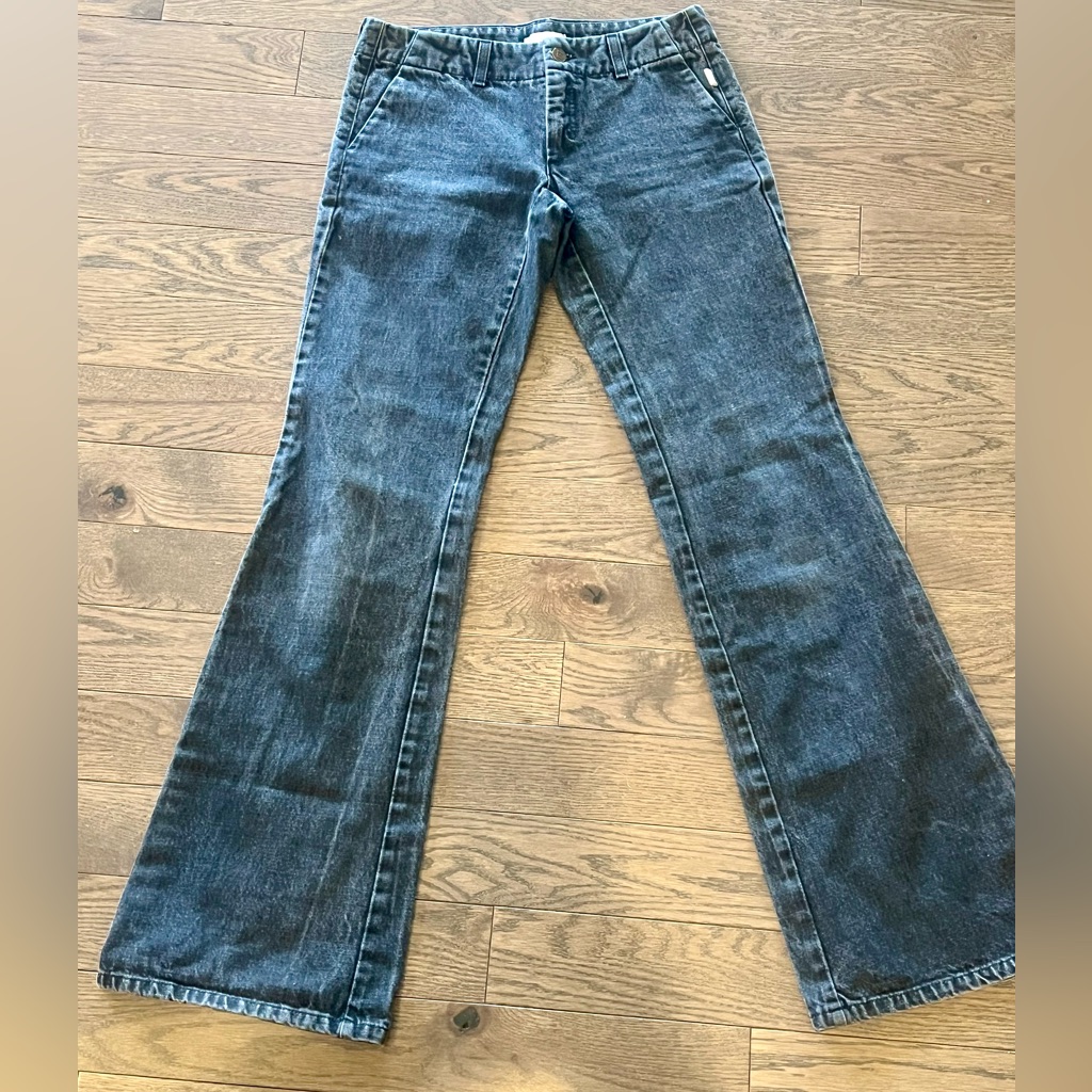 Liu Jo Italian Designer Dark Wash Black Flare Bootcut Jeans Size 28 Tall